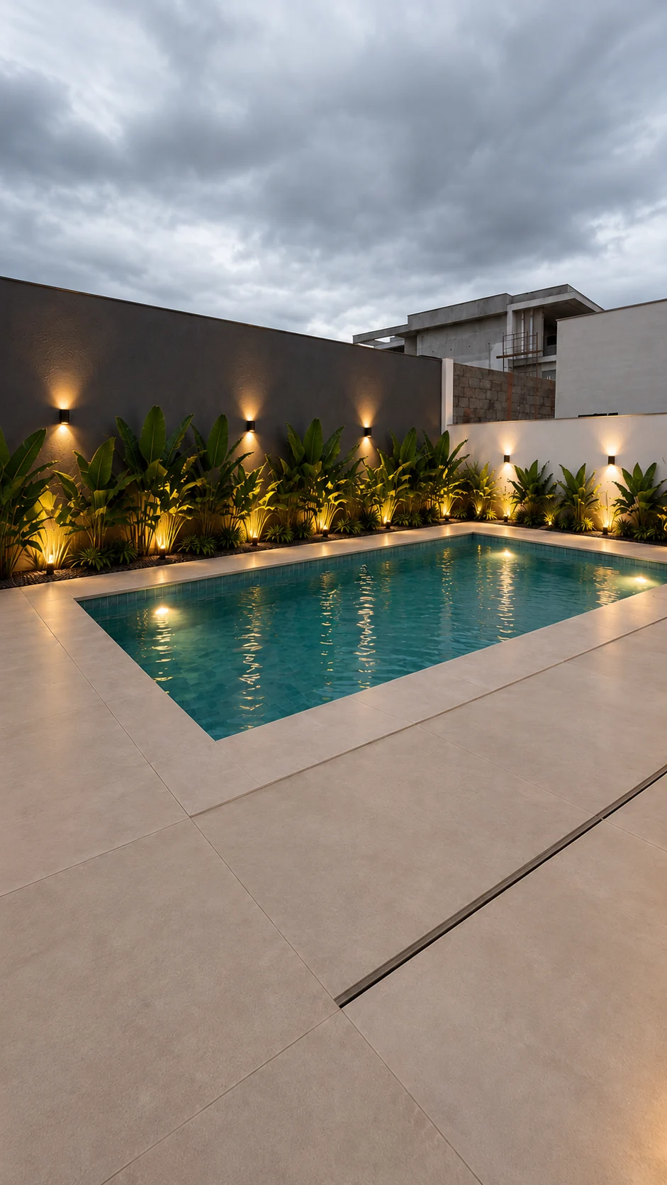 Piscina da Casa Ária ao entardecer